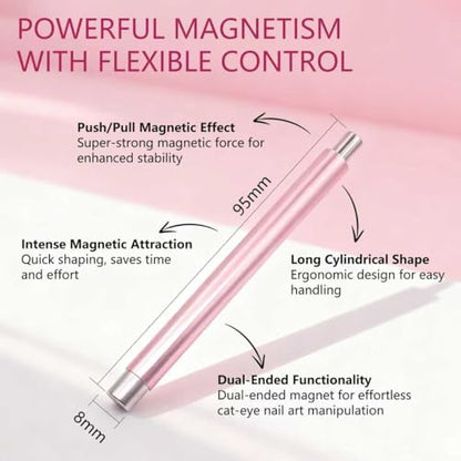 Using magnetic tool over gel polish for 3D effect