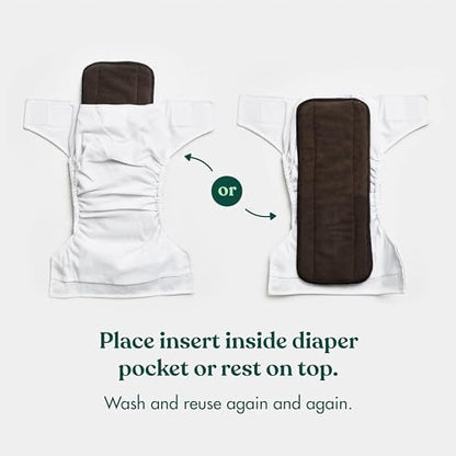 Naturally Nature charcoal bamboo diaper liners stack