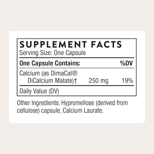 Thorne Calcium 120 vegan capsules bottle label details