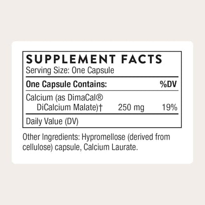 Thorne Calcium 120 vegan capsules bottle label details