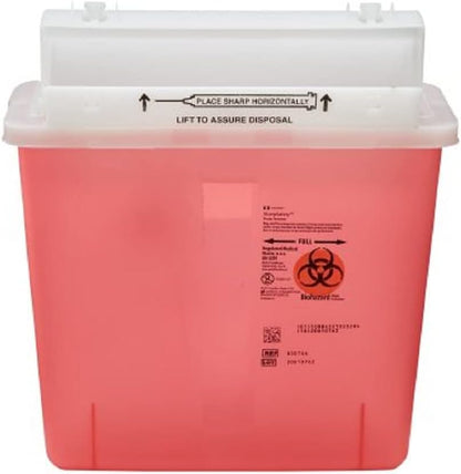Covidien SharpSafety In-Room Sharps Container front view for medical needle disposal.