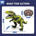 Close up of LED light-up eyes on Steam Life dinosaur