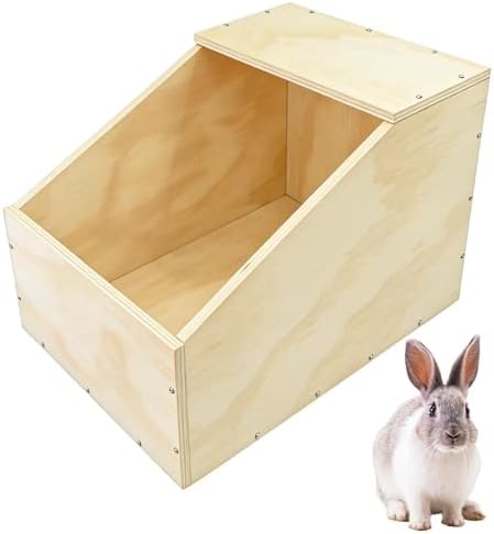 Wooden Rabbit Nesting Box, Small Animal Hutch Hideout, Breeding Shelter & Burrow Den Alternative for Rabbits, Guinea Pigs, Chinchillas or Other Small Pets(16x11x11 in) - Image 2