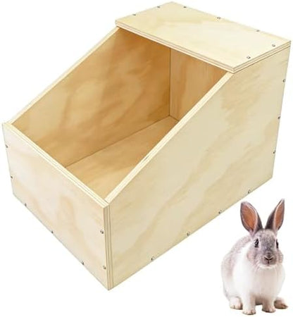 Wooden Rabbit Nesting Box, Small Animal Hutch Hideout, Breeding Shelter & Burrow Den Alternative for Rabbits, Guinea Pigs, Chinchillas or Other Small Pets(16x11x11 in) - Image 2