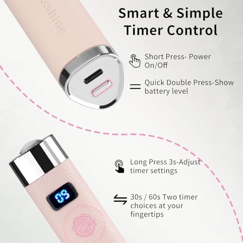 Missshine pink nail lamp inside a travel handbag for portability