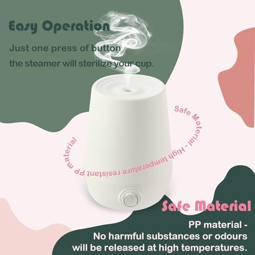 Automatic menstrual cup sanitizer with lid for travel storage