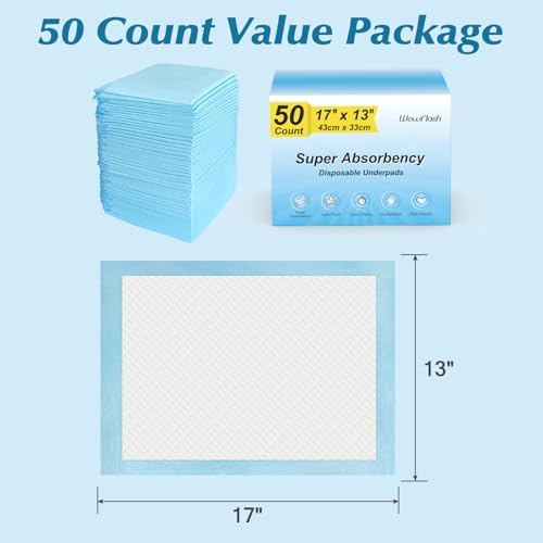 Wowflash disposable changing underpads showing the soft quilted skin friendly top layer.