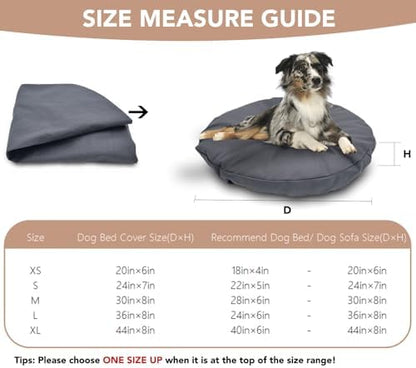 Panabana heavy duty pet bedding protector being placed over a round insert