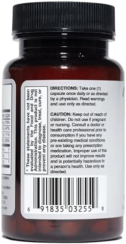 Visigard vegetable capsules supplement bottle back label details