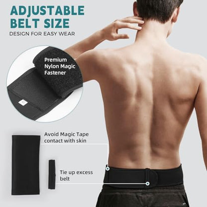 Discreet black ostomy belt by Fanwer with hidden bottom zipper closure detailed close up