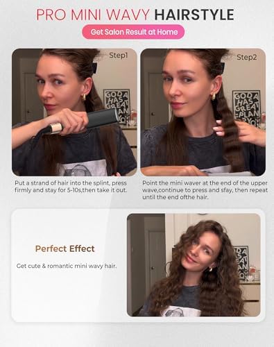 UKLISS mini hair crimper displaying the five adjustable temperature buttons for customized styling