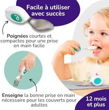 Doddl toddler fork and spoon set detail for hand-eye coordination