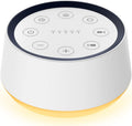 BrownNoise sound machine front view with glowing blue night light for sleep.