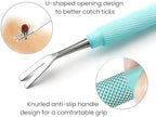 MEDUWEDU Tick Removal Tool Kit for Dogs, Cats & Humans - Stainless Steel Tick Tweezer, Fork & Dual-Head Clamp with Leather Pouch, Safe & Easy Tick Remover for Pets, Ideal for Grooming & Outdoor Travel - Image 3