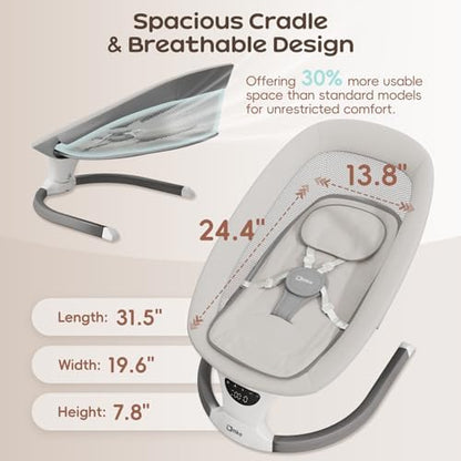 Amke infant swing side profile with 3 recline positions