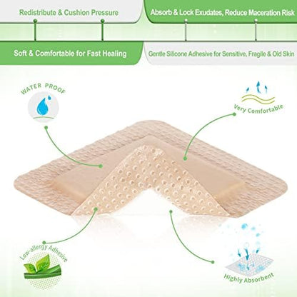 NeuHeils absorbent sterile dressing package contents showing individual sterile pouches