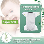 Wegreeco bamboo liners placed on top of a cloth diaper