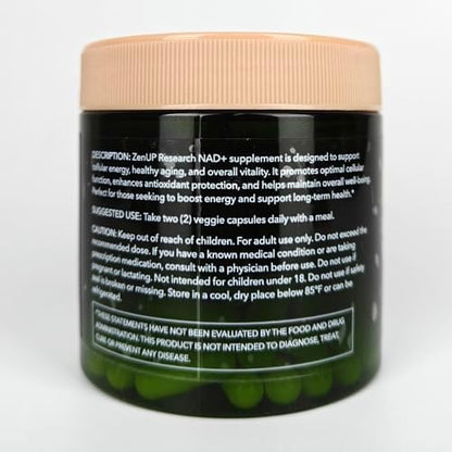 Close up of ZenUP NAD+ liposomal technology branding
