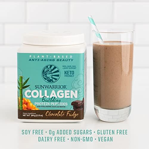 Sunwarrior chocolate collagen powder texture in glass