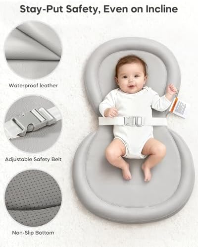 Mamatepe changing pad with adjustable safety belt attached