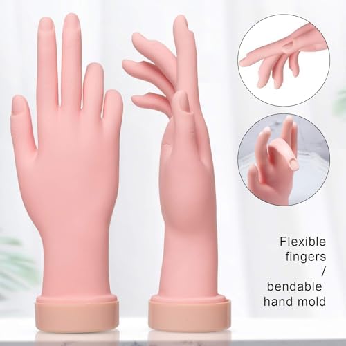 Top view of Aoraem plastic mannequin hand for acrylic nail practice