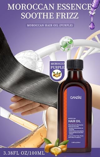 Side view of 100ml hair repair oil bottle highlighting the authentic USA imported packaging
