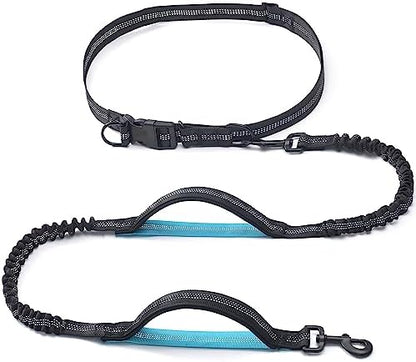 Iyoshop black hands free dog leash with waist belt