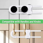 Six pack of white adjustable child safety latches