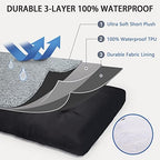 Dog Crate Bed Waterproof Deluxe Plush Dog Beds with Removable Washable Cover Anti-Slip Bottom Pet Sleeping Mattress for Large, Medium, Jumbo, Small Dogs, 35 x 22 inch, Gray - Image 5
