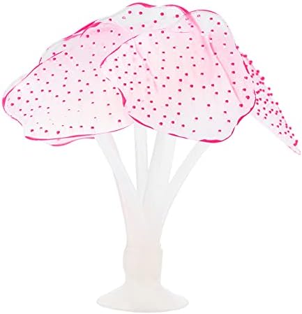 VOCOSTE pink fluorescent artificial coral aquarium decoration with suction cup base