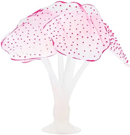 VOCOSTE pink fluorescent artificial coral aquarium decoration with suction cup base