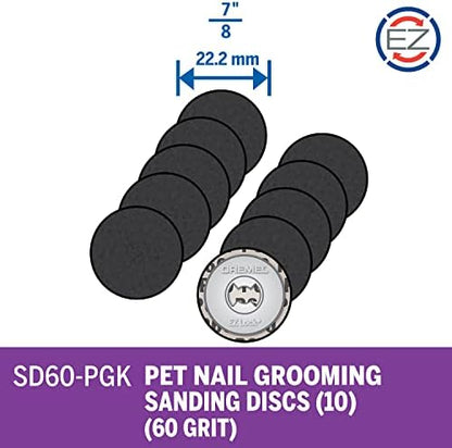 Dremel EZ Lock pet grooming disc being attached tool-free to a rotary tool mandrel