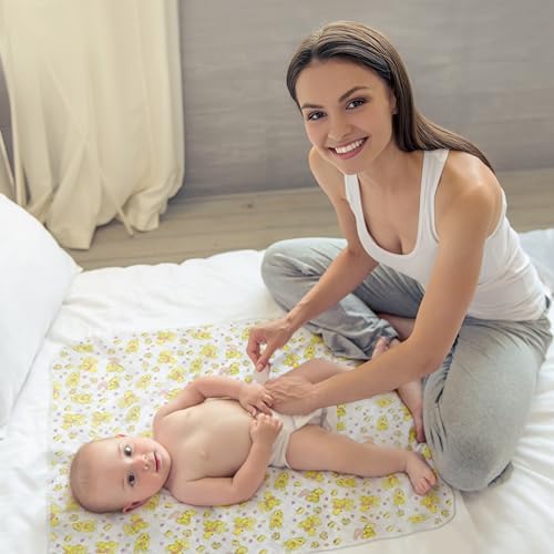 Close up of wipeable material on Baby Loovi changing mat