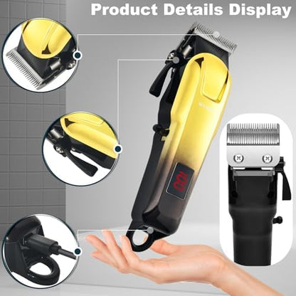 Dabetechts professional clippers showing complete hair cutting and beard trimming accessories
