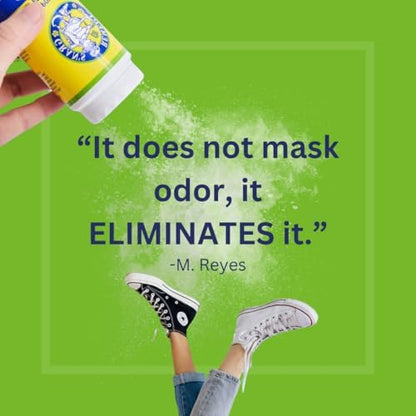 Natural odor eliminator for feet using peppermint and neem essential oils.