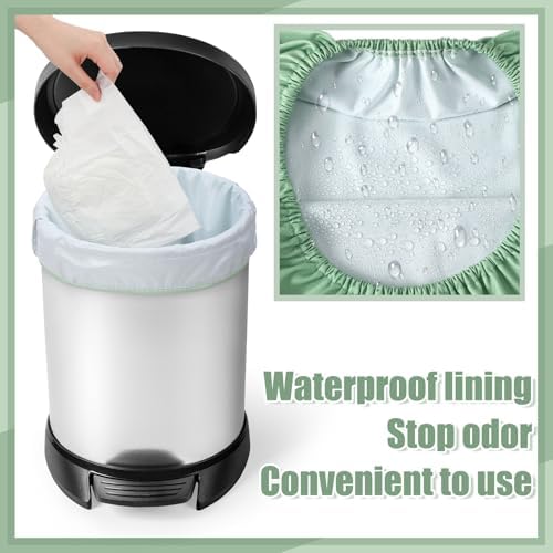 Close up of waterproof material on Nuogo diaper pail pouch