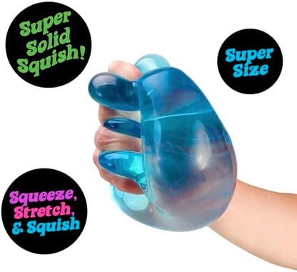 Needoh giant ice cube fidget showing its translucent blue material texture