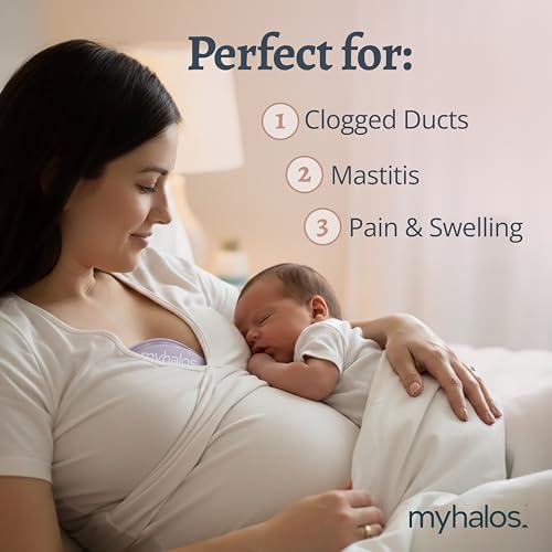 MyHalos nursing pads demonstrating heat therapy application