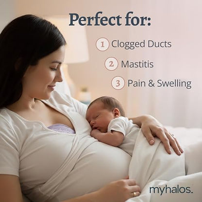 MyHalos nursing pads demonstrating heat therapy application