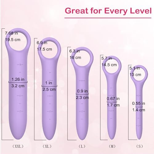 QoQiu pelvic dilators with fine scales for progress tracking