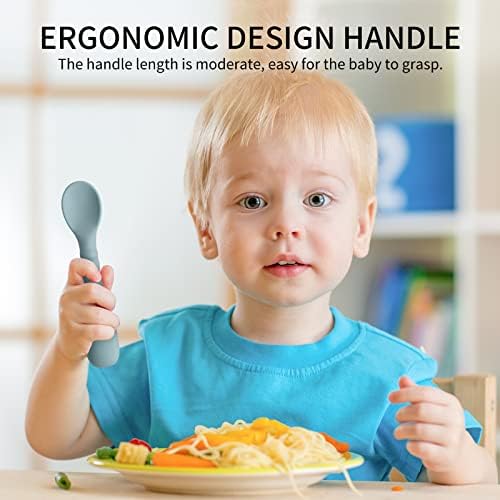 Packaging view of the authentic ME.FAN imported silicone baby feeding spoon set