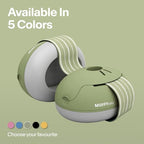 Close up of soft padded ear cups for infants