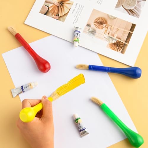 Larrel four piece kids craft brushes showing the thick stubby grip design