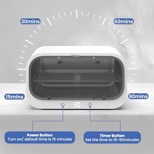 Side profile of King And Duke nail tool sterilizer with digital display.