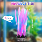 Fluorescence coral pink fish tank decor swaying realistically under blue actinic lighting.
