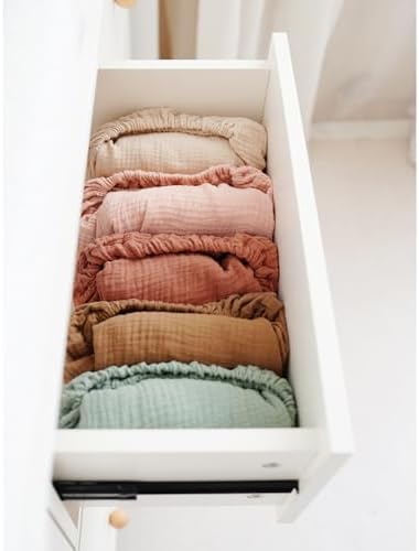 MairMore nursery changing sheets packaged as a two piece set in elegant earth tones for baby registry gifting ideas.
