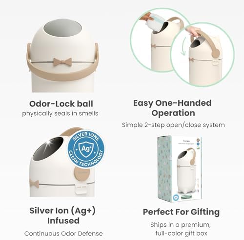 ITouchless odor-free diaper pail lifestyle placement in a modern nursery