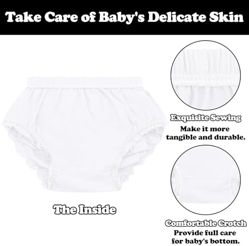 Sarfel white cotton ruffle shorts for newborn girls