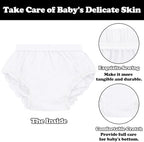 Sarfel white cotton ruffle shorts for newborn girls