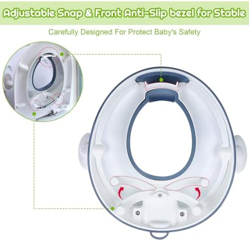 Angelbliss ergonomic high back baby toilet seat overview in blue color